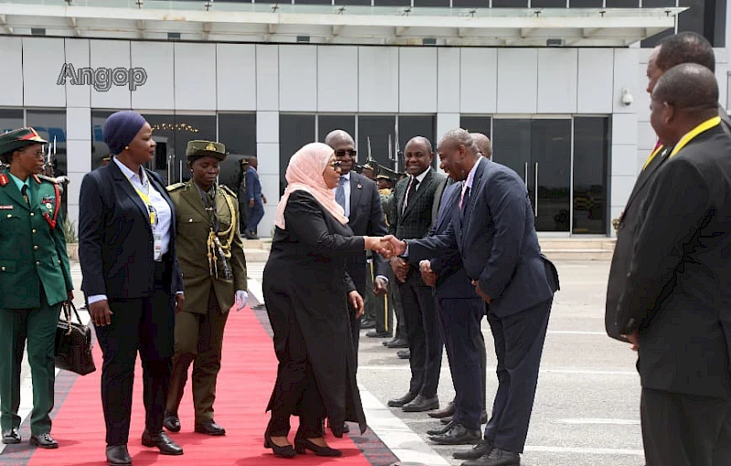 Presidente da República Unida da Tanzânia, Samia Suluhu Hassan termina visita a Angola